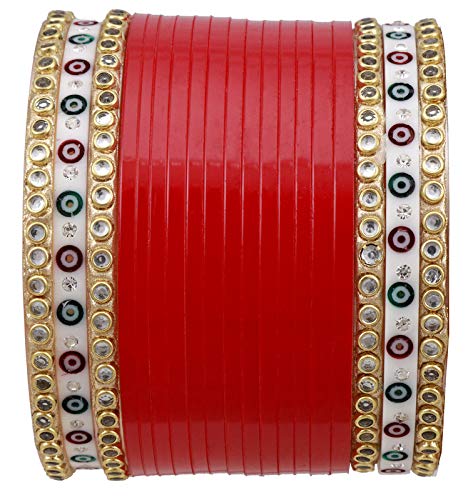 Chinar Jewels Small Red Dot Pearl Chuda,(designer)