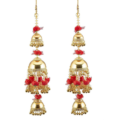 Chinar Jewels Red Flower And golden kalira.