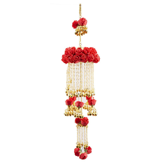 Chinar Jewels Red Flower Heavy Pearl Kalira .