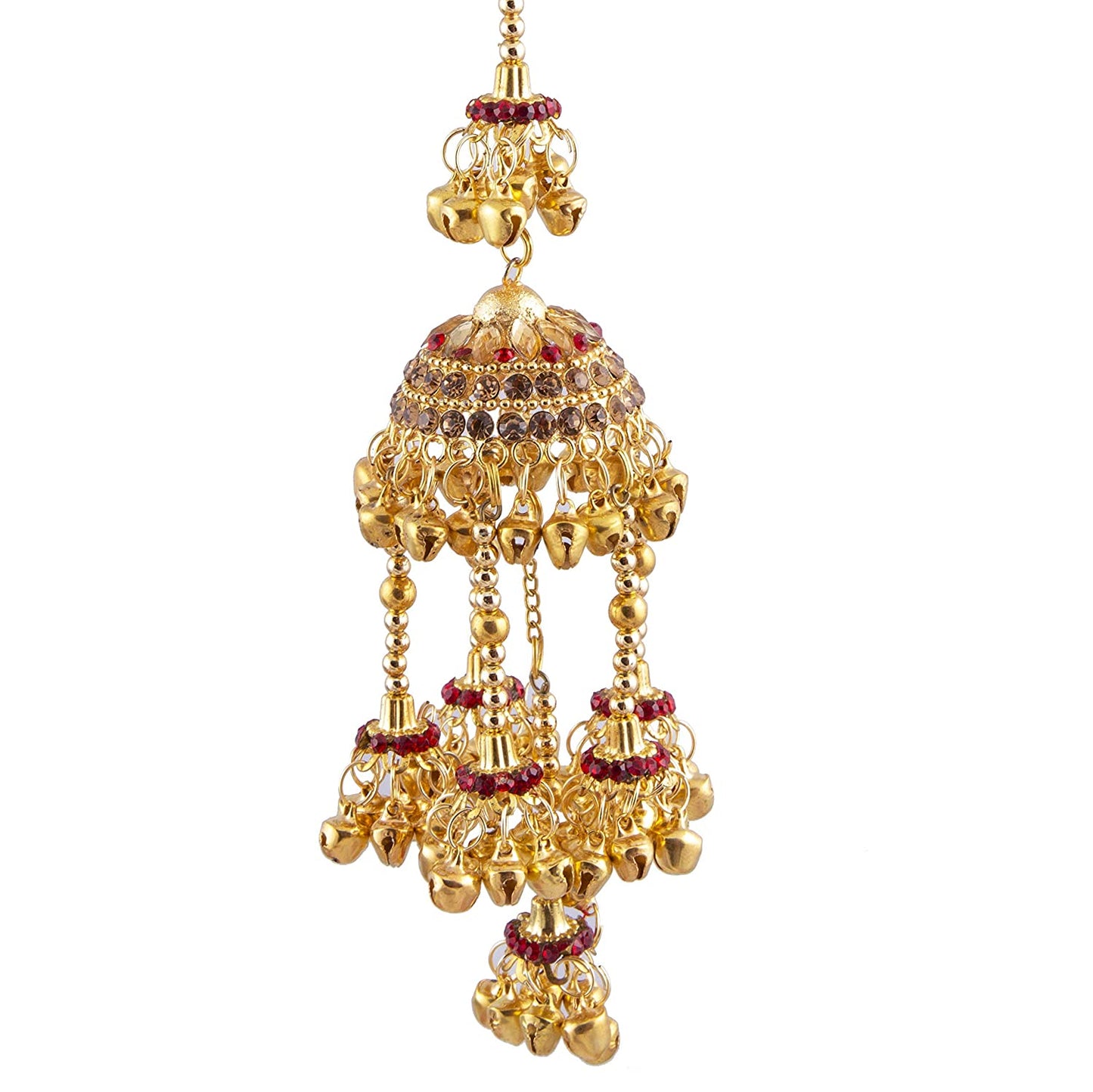 Chinar jewels Small Red Stone Golden Kalira.