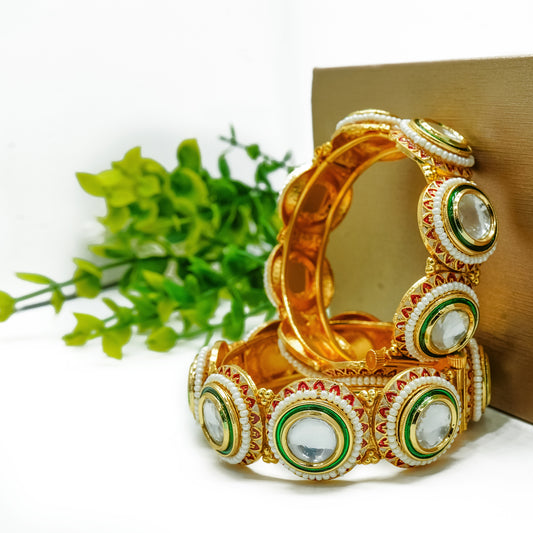 Chinar Jewels Uncut Kundan Multi Kada. SET OF 2 PC,